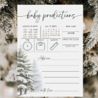 Winter Baby Shower Baby Voorspellingen Advieskaart