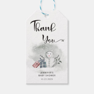 Winter baby shower bedankt cadeaulabel