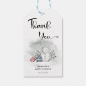 Winter baby shower bedankt cadeaulabel (Achterkant)
