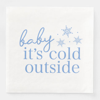 Winter Baby Shower Blauwe Baby Het Is Koud Buiten Servet