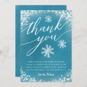 Winter Baby shower Blue Snow Bedankkaart (Voorkant / Achterkant)