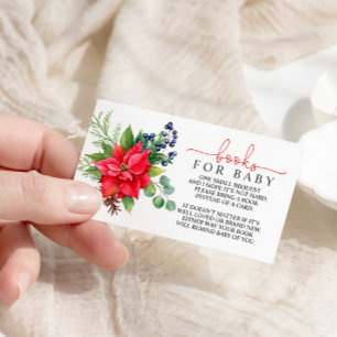 Winter Baby shower Book for Baby Enclosure Card Informatiekaartje