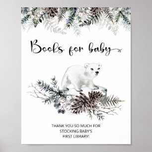 Winter baby shower Books voor baby Poster