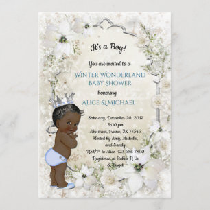 Winter Baby shower Boy, Etnisch, Winter Wonderland Kaart