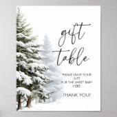 Winter Baby shower cadeaubordje Poster (Voorkant)
