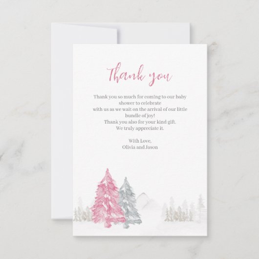 Winter Baby shower Dank u Bedankkaart (Voorkant)