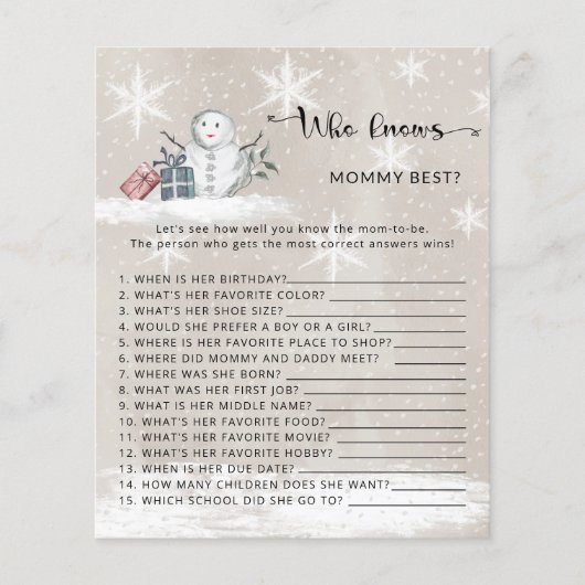 Winter baby shower die het beste van mama kent (Voorkant)