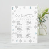 Winter Baby shower Game w antwoord 5x7 formaat Kaart (Staand voorkant)