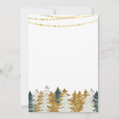 Winter Baby shower Glitter Tree Invitation Kaart (Achterkant)