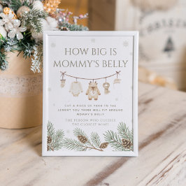 Winter Baby Shower Guess How Big is Her Belly Game Poster