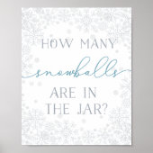 Winter Baby Shower Guessing Game Sign Poster (Voorkant)