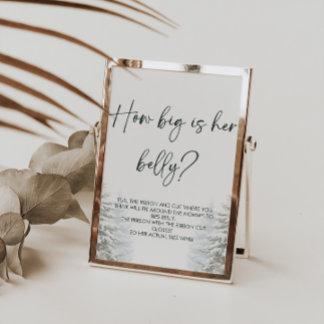 Winter Baby shower Hoe groot is haar buik spel tek Poster