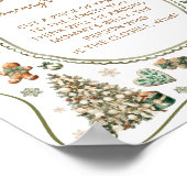 Winter Baby Shower Hoe groot is mama's buik Poster (Hoek)