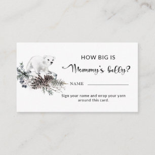 Winter baby shower hoe groot is mama's buikenenene informatiekaartje