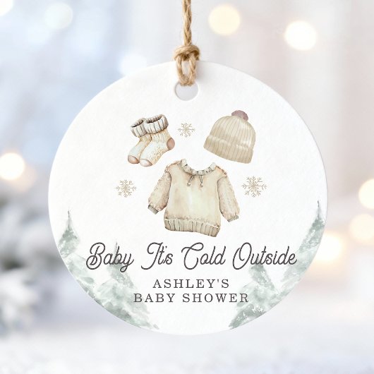 Winter Baby Shower It's Cold Outside Unisex Snow Bedankjes Labels