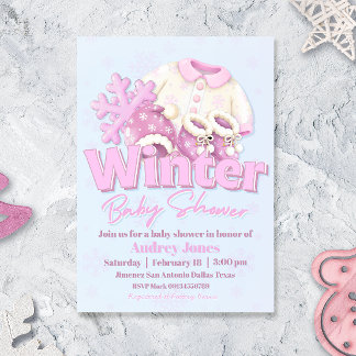 Winter Baby Shower Kaart