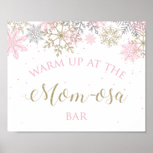 Winter Baby shower Mam-Osa Sign Poster