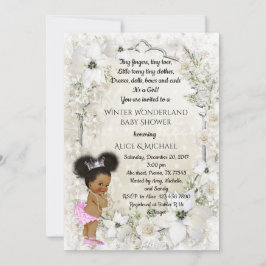 Winter Baby shower Meisje, Etnisch, Winter Wonderl Kaart