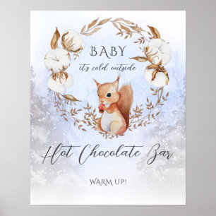 Winter Baby shower met warme chocolade Poster