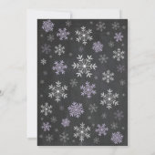 Winter Baby shower Paars Snowflake Chalkboard Kaart (Achterkant)