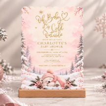 Winter Baby Shower Roze Goud Sneeuwvlok Uitnodigin
