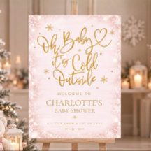 Winter Baby Shower Roze Sneeuwvlok Welkom Bord