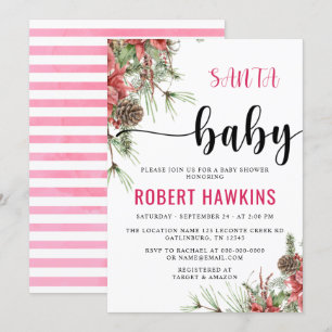 Winter Baby shower Santa Baby Kaart