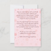 Winter baby shower schattig hert roze dank u kaart (Achterkant)