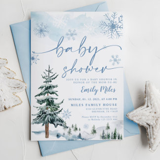 Winter Baby shower Uitnodiging
