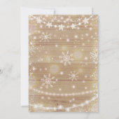 Winter Baby shower Uitnodiging roze Snowflake (Achterkant)