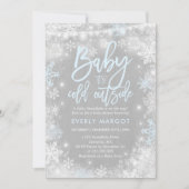 Winter Baby shower Uitnodiging Rustic Winter Showe (Voorkant)