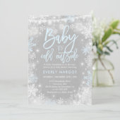 Winter Baby shower Uitnodiging Rustic Winter Showe (Staand voorkant)