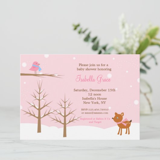 Winter Baby Shower-uitnodigingen Kaart (Staand voorkant)