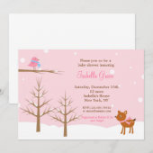 Winter Baby Shower-uitnodigingen Kaart (Voorkant / Achterkant)