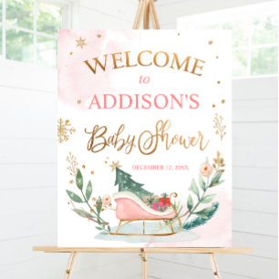Winter Baby shower Welkomstkleding buiten Poster