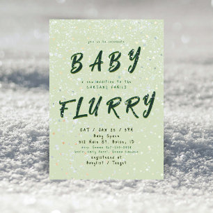 Winter Baby Sprinkle groene sneeuwvlam Kaart