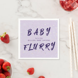 Winter Baby Sprinkle   Paarse sneeuwvlam Servet