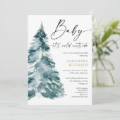 Winter baby strooi het is koud buiten douchen kaart (Staand voorkant)