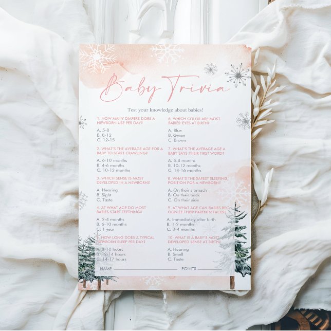 Winter Baby Trivia Baby shower Game (Creator heeft geüpload)