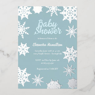 Winter Babyborrel Folie Uitnodiging