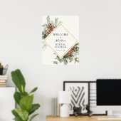 Winter Babyshower Evergreen Welkom Poster (Thuiskantoor)