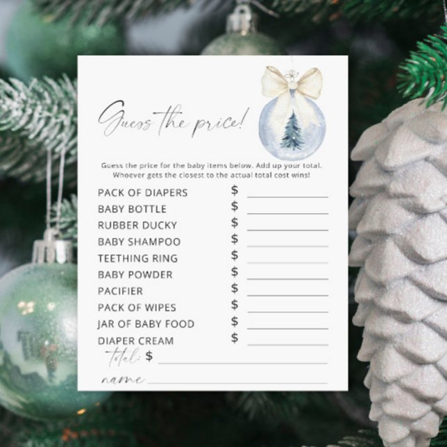 Winter babyshower Raad de prijs spel (Creator heeft geüpload)