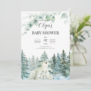 Winter babyshower uitnodiging Mama Beer Babyshower