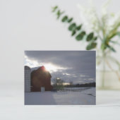 Winter Barn Briefkaart (Staand voorkant)