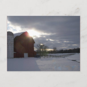 Winter Barn Briefkaart