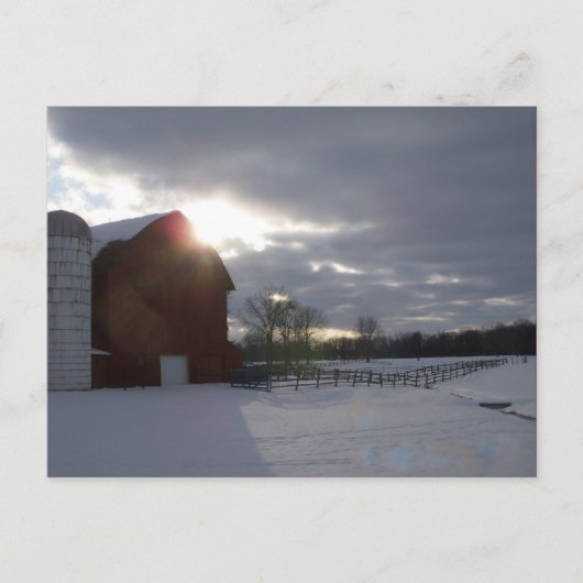 Winter Barn Briefkaart (Voorkant)