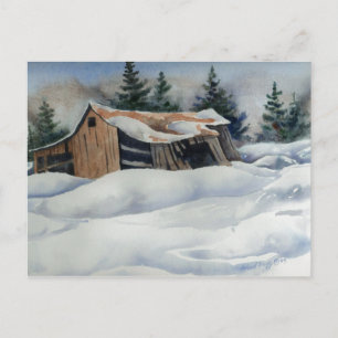"Winter Barn" Briefkaart landwegen