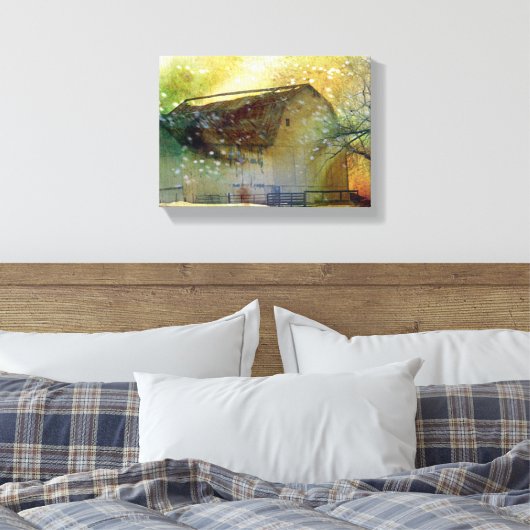 Winter Barn Canvas Afdruk (Insitu (Slaapkamer))