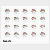 Winter Barn-kerstbruiloft Ronde Sticker (Vel)