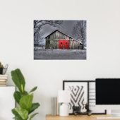 Winter Barn Poster (Thuiskantoor)